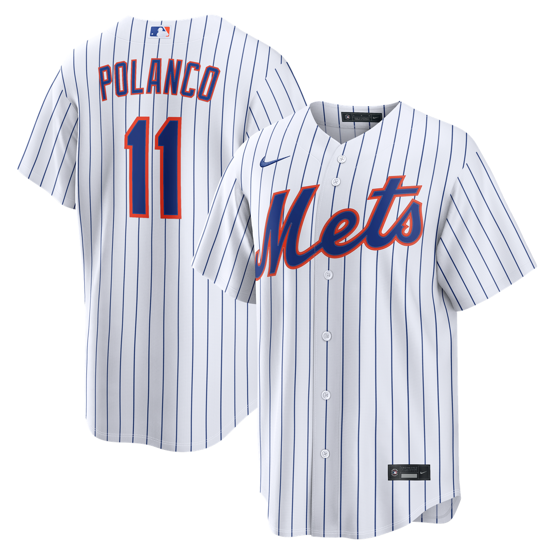 Men's New York Mets Jorge Polanco White Home Replica MLB Baseball Jersey - view 1