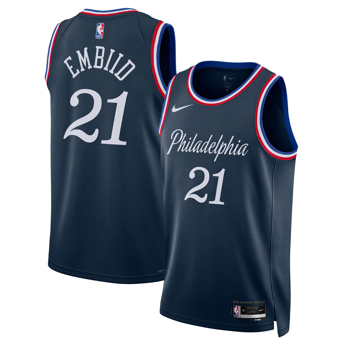 Unisex Joel Embiid Philadelphia 76ers 2025/26 City Edition Swingman NBA Basketball Jersey - Navy - view 1
