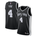 Unisex De'Aaron Fox San Antonio Spurs Icon Edition Swingman NBA Basketball Jersey - Black - view 1