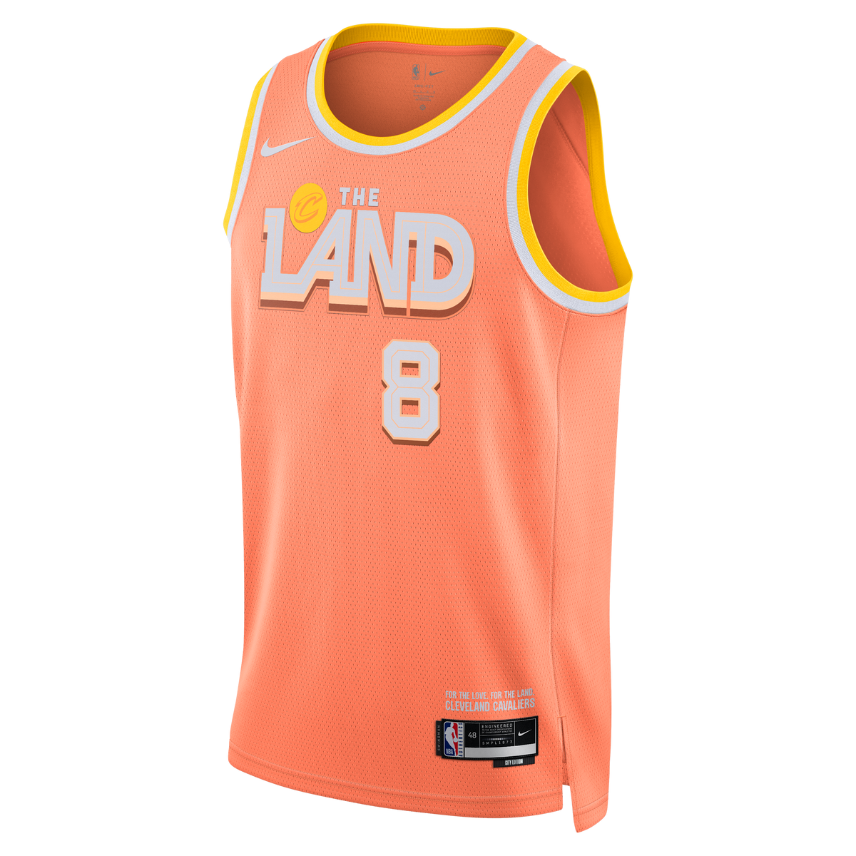 Unisex Dennis Schröder Cleveland Cavaliers 2025/26 City Edition Swingman NBA Basketball Jersey - Orange - view 3