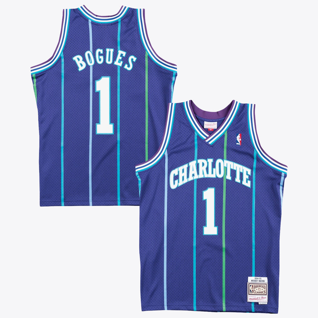 Men's Charlotte Hornets Muggsy Bogues 1994 Swingman Alternate NBA Basketball Jersey - Purple - view 1