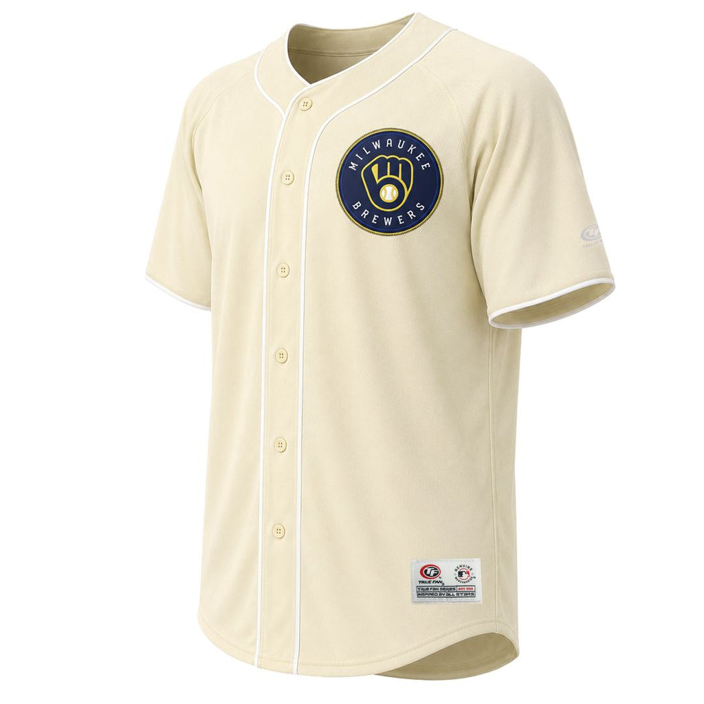 Men's Milwaukee Brewers Cream Fashion MLB Baseball Jersey - view 2