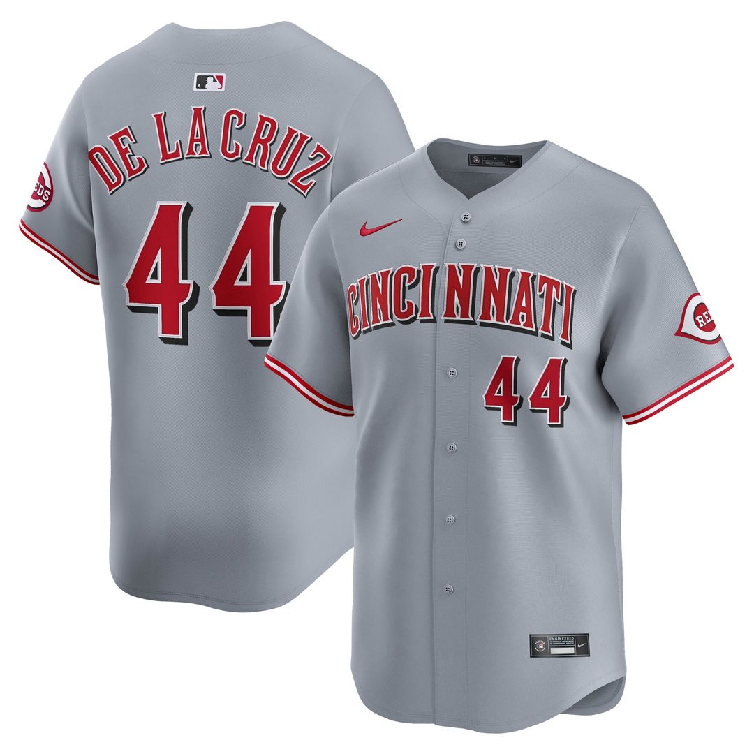 Men's Cincinnati Reds Elly De La Cruz Gray Road Limited MLB Baseball Jersey - view 1