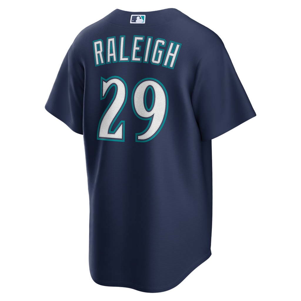 Men's Seattle Mariners Cal Raleigh Navy Road Replica MLB Baseball Jersey - view 3