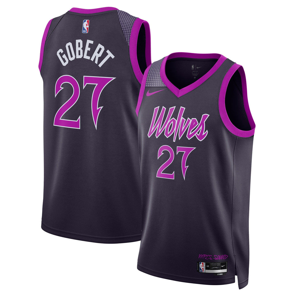 Unisex Rudy Gobert Minnesota Timberwolves 2025/26 City Edition Swingman NBA Basketball Jersey - Black - view 2
