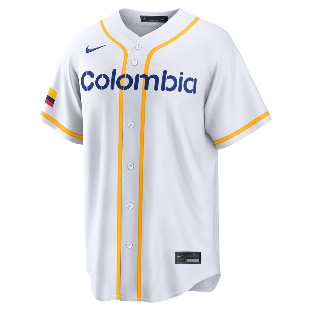 Men's Colombia Baseball White 2026 World Baseball Classic Home Stadium MLB Baseball Jersey - view 6