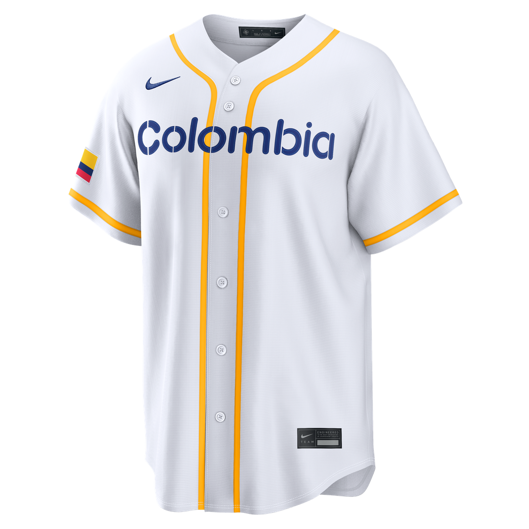 Men's Colombia Baseball White 2026 World Baseball Classic Home Stadium MLB Baseball Jersey - view 6