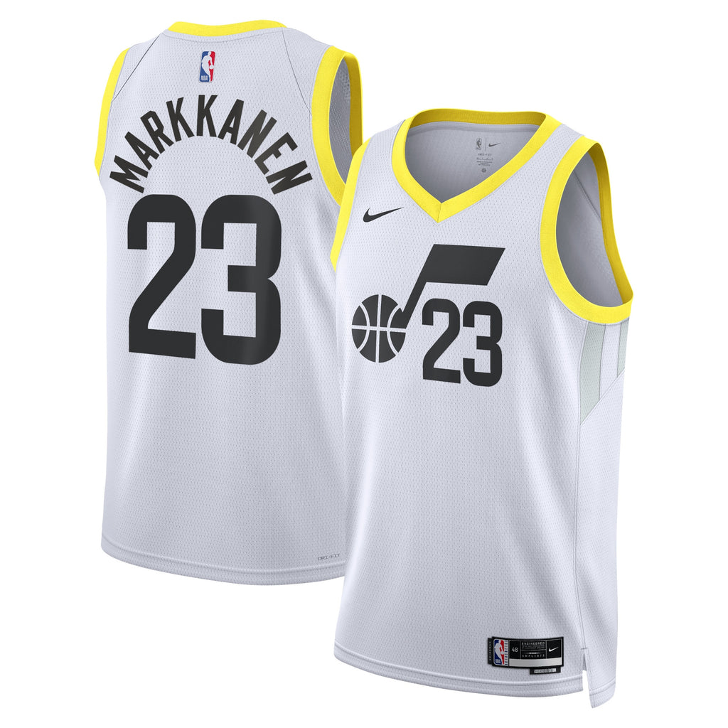 Unisex Lauri Markkanen Utah Jazz Association Edition Swingman NBA Basketball Jersey - White - view 1