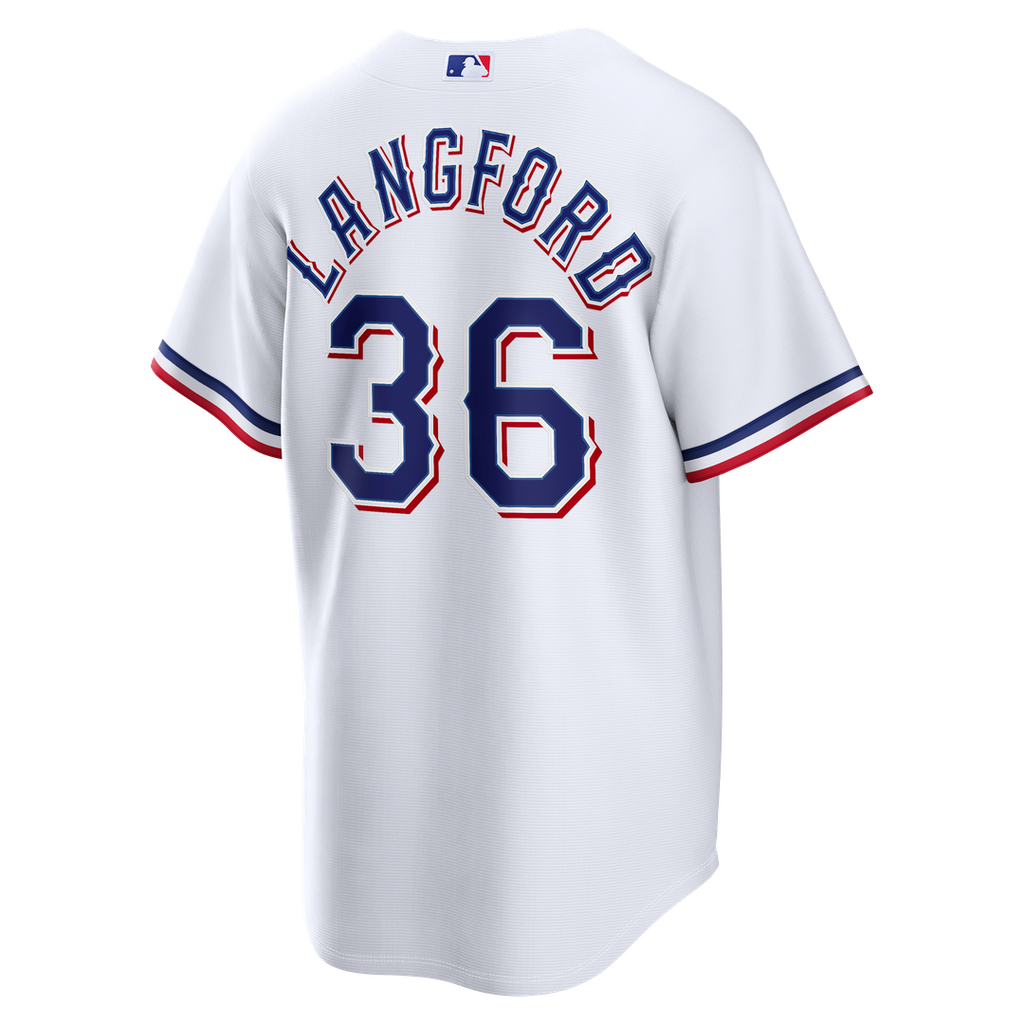 Men's Texas Rangers Wyatt Langford White Home Replica MLB Baseball Jersey - view 3