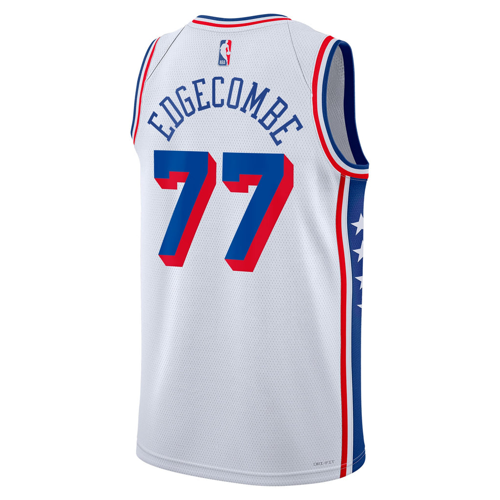 Unisex VJ Edgecombe Philadelphia 76ers Association Edition Swingman NBA Basketball Jersey - White - view 4