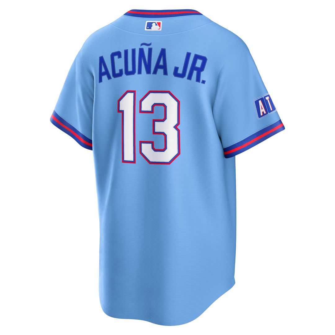 Men's Atlanta Braves Ronald Acuña Jr. Powder Blue 2026 City Connect Stadium MLB Baseball Jersey - view 3