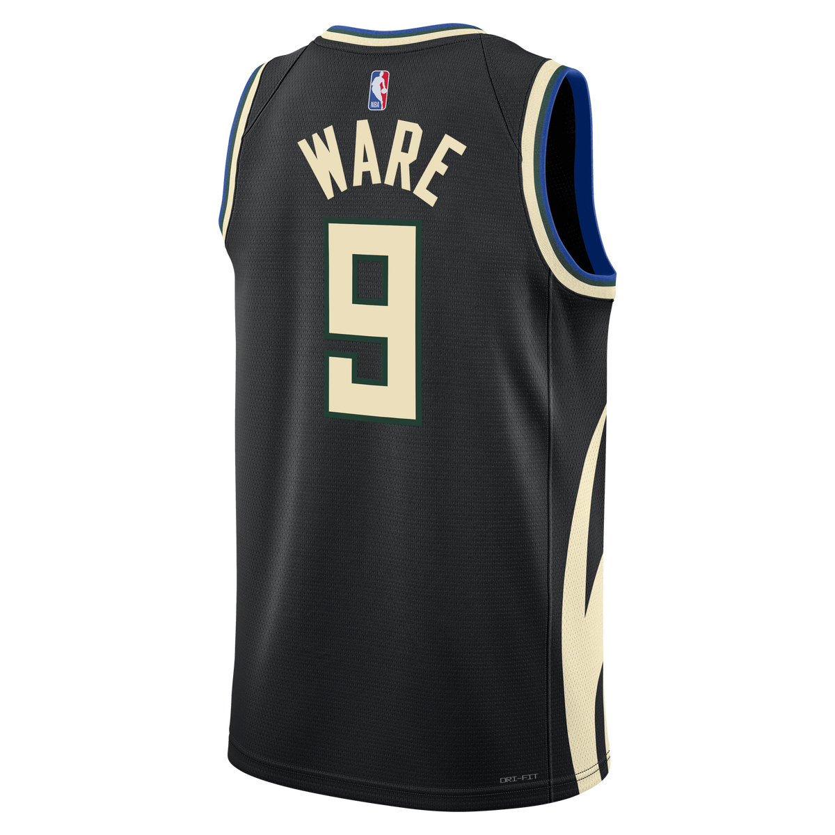 Unisex Kel'el Ware Milwaukee Bucks Statement Edition Swingman NBA Basketball Jersey - Hunter Green - view 4