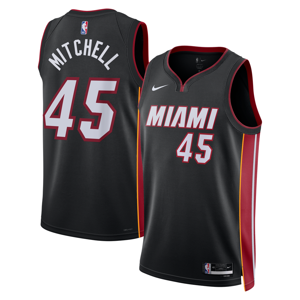 Unisex Davion Mitchell Miami Heat Icon Edition Swingman NBA Basketball Jersey - Black - view 1