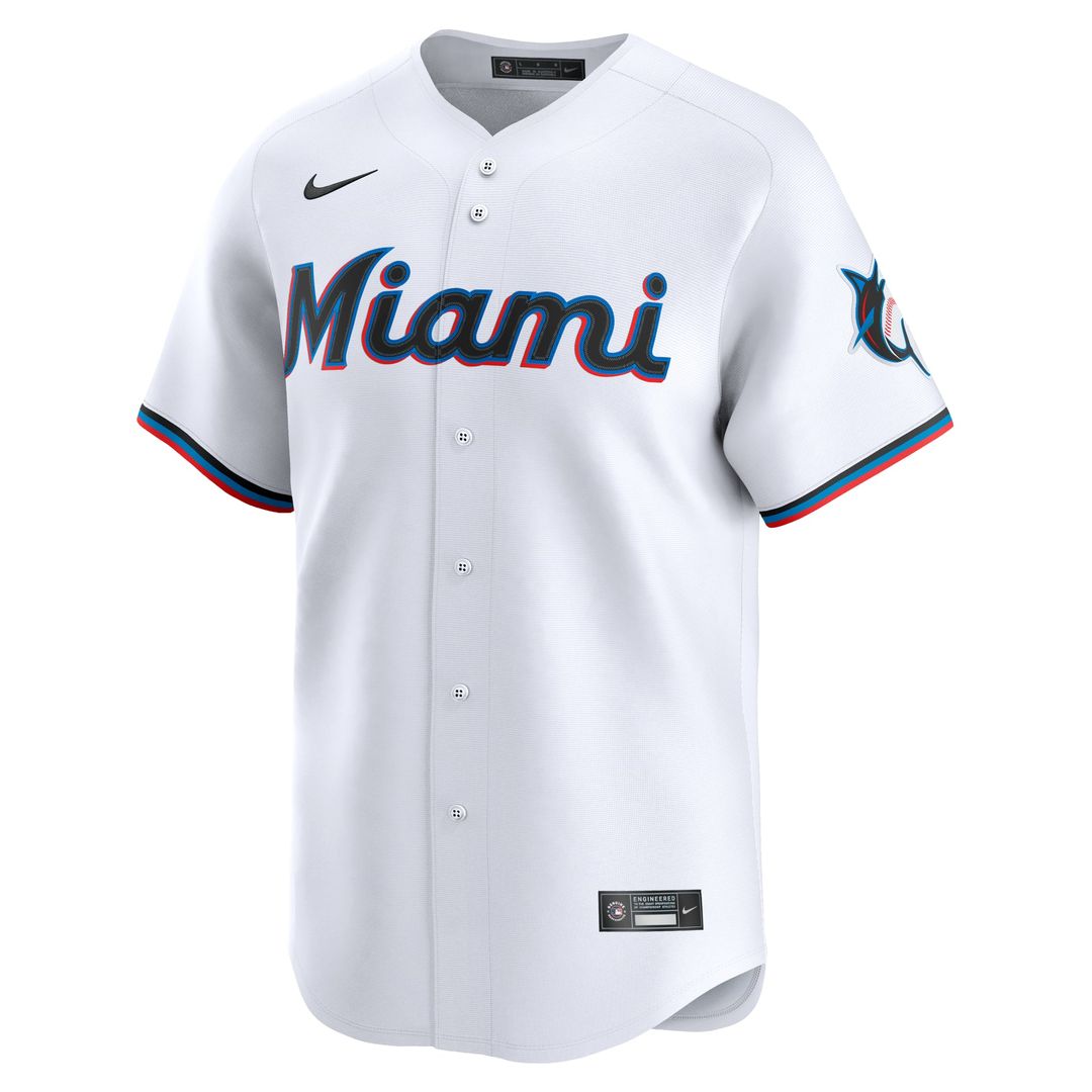 Men's Miami Marlins Sandy Alcantara White Home Limited MLB Baseball Jersey - view 2