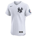 Men's New York Yankees Derek Jeter White Home 2020 Hall of Fame Induction Patch Elite MLB Baseball Jersey - view 1