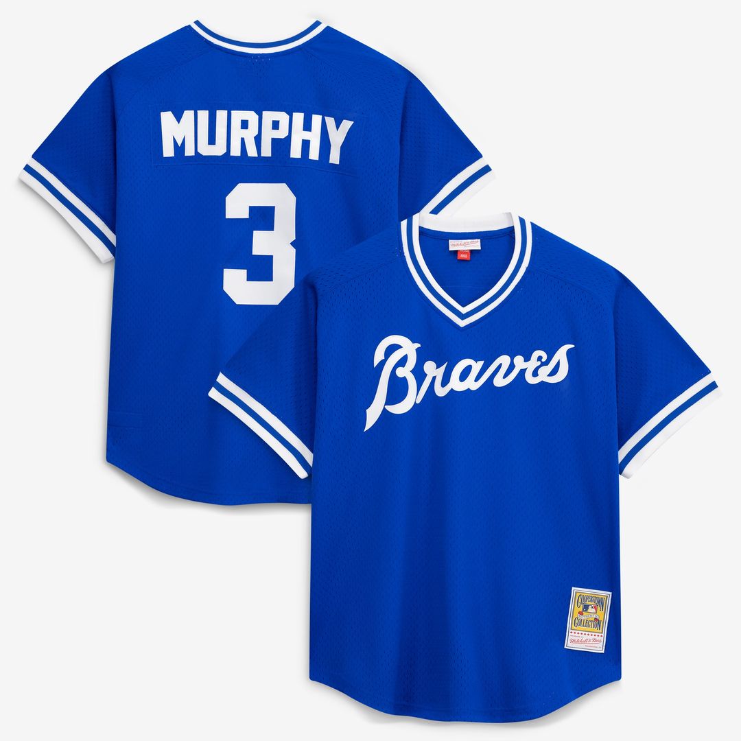 Men's Atlanta Braves Dale Murphy Royal Batting Practice MLB Baseball Jersey - view 8