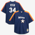 Men's Houston Astros Nolan Ryan Navy Cooperstown Collection Big & Tall Mesh Batting Practice MLB Baseball Jersey - view 1