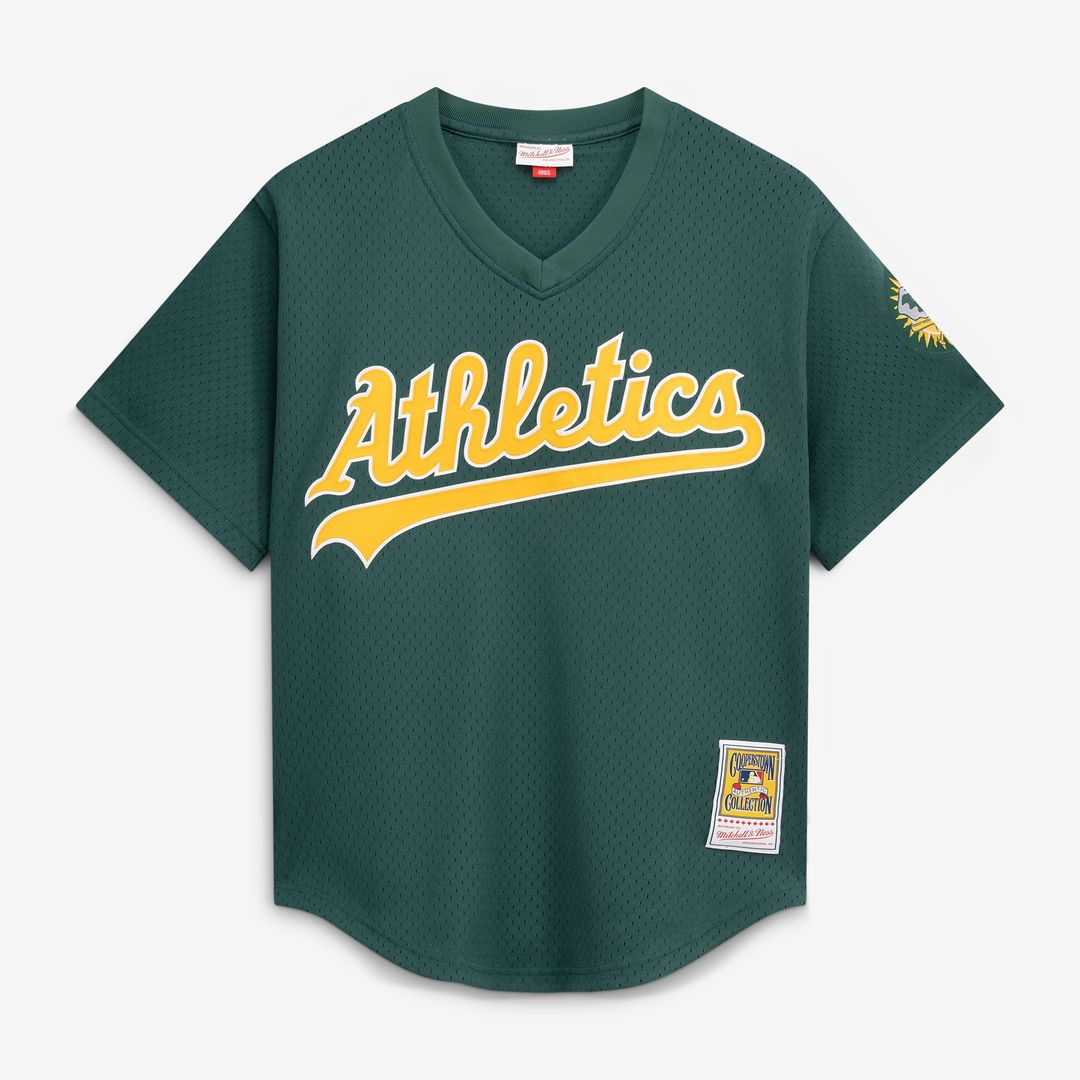 Men's Athletics Rickey Henderson Green Batting Practice MLB Baseball Jersey - view 2