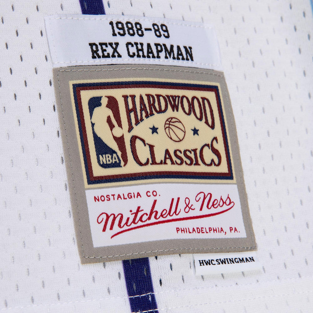 Men's Charlotte Hornets Rex Chapman 1988 NBA Basketball Jersey - White - view 8