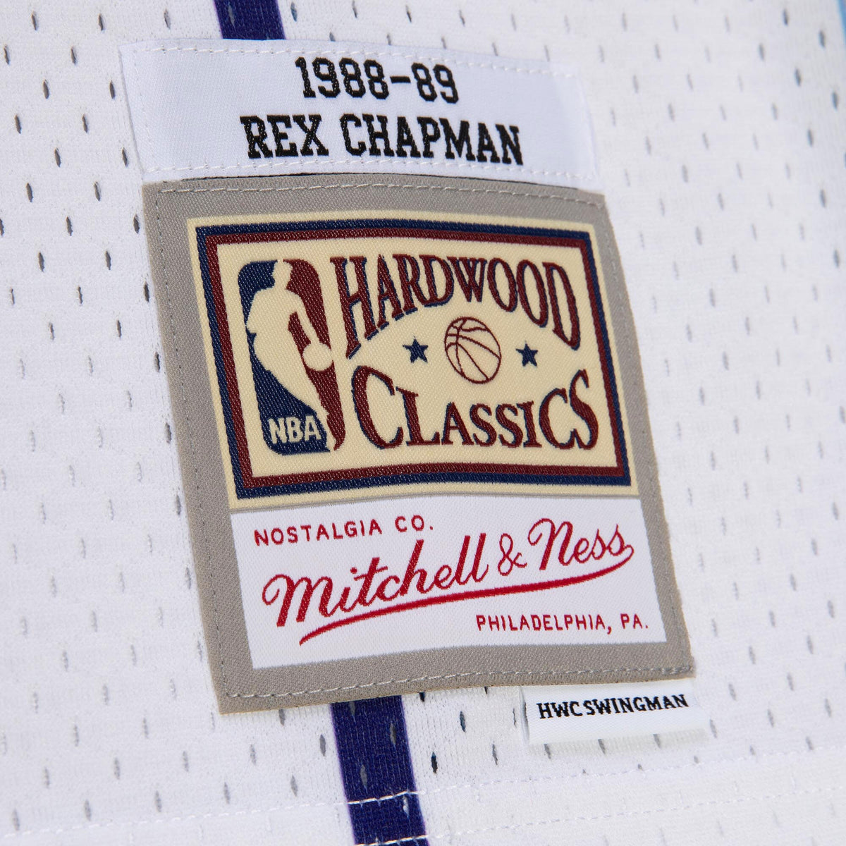 Men's Charlotte Hornets Rex Chapman 1988 NBA Basketball Jersey - White - view 8