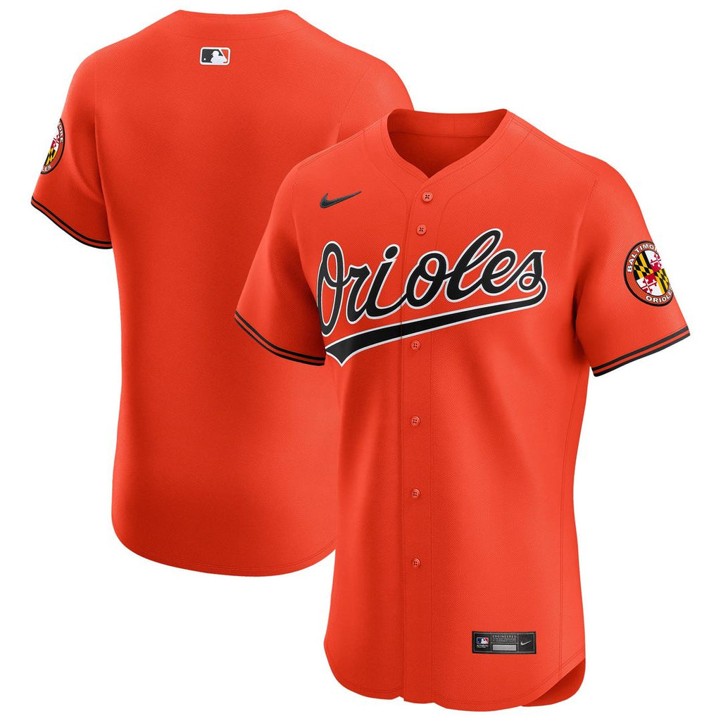 Men's Baltimore Orioles Orange Alternate Elite Patch MLB Baseball Jersey - view 1