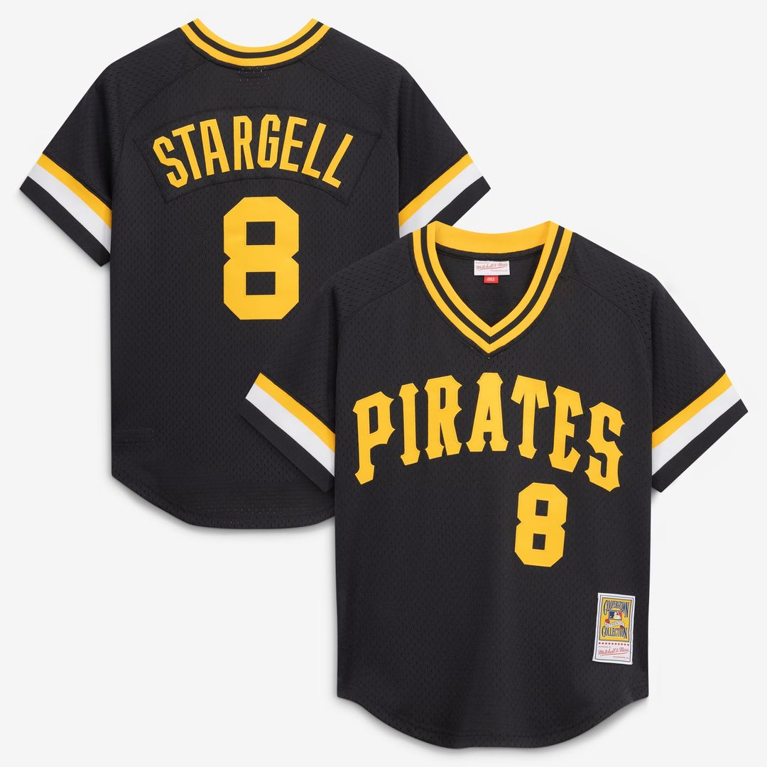 Men's Pittsburgh Pirates Willie Stargell Black Batting Practice MLB Baseball Jersey - view 1