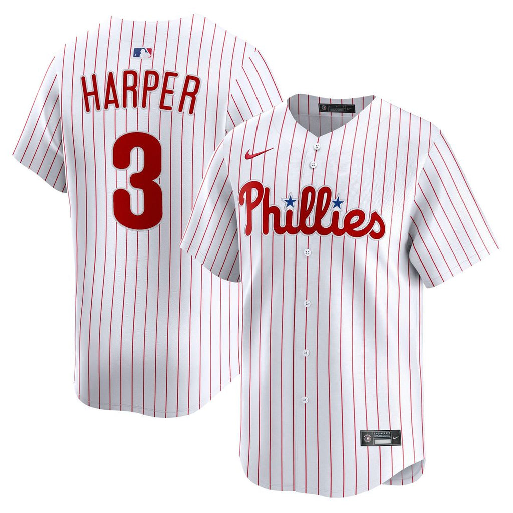 Men's Philadelphia Phillies Bryce Harper White Home Limited MLB Baseball Jersey - view 11