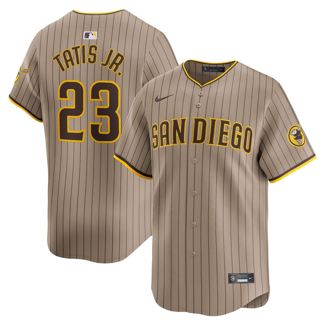 Men's San Diego Padres Fernando Tatis Jr. Tan Alternate Limited MLB Baseball Jersey - view 1
