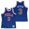 Men's Philadelphia 76ers Allen Iverson 1997 Hardwood Classics Alternate Swingman NBA Basketball Jersey - Blue - view 1
