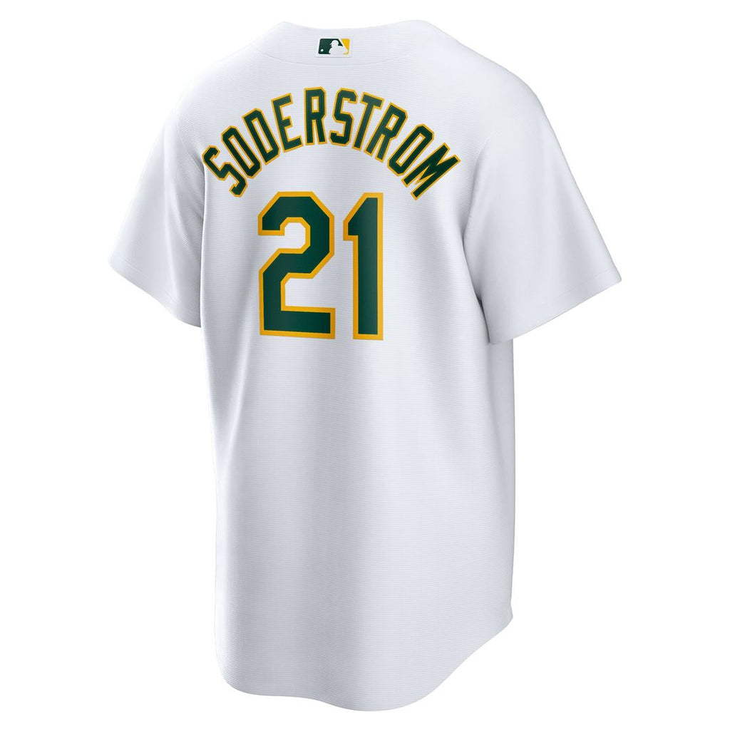 Men's Athletics Tyler Soderstrom White Home Replica MLB Baseball Jersey - view 3