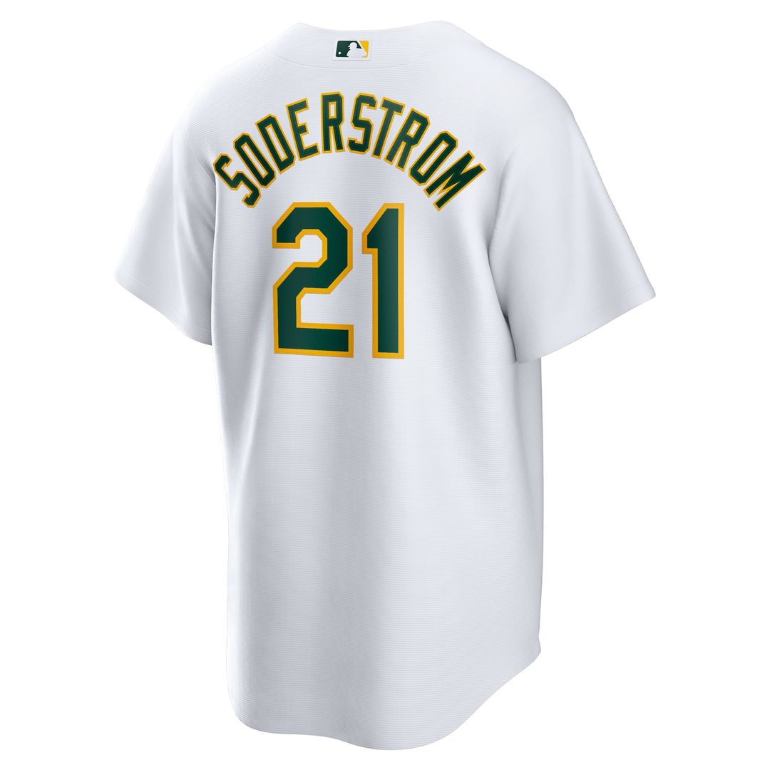 Men's Athletics Tyler Soderstrom White Home Replica MLB Baseball Jersey - view 3