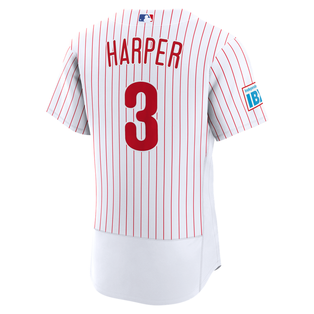 Men's Philadelphia Phillies Bryce Harper Cream Alternate Sponsor Patch MLB Baseball Jersey - view 9