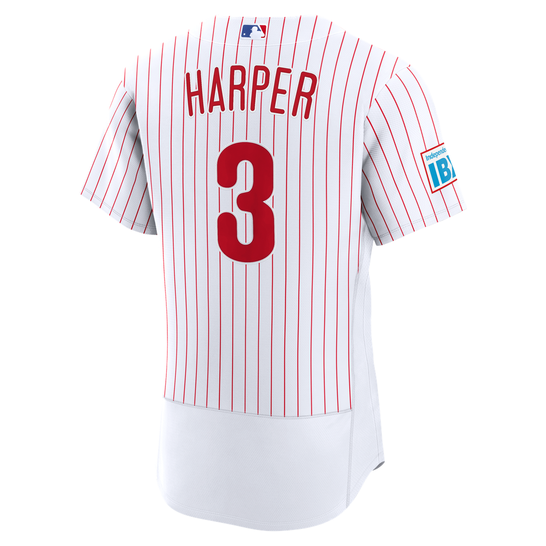 Men's Philadelphia Phillies Bryce Harper Cream Alternate Sponsor Patch MLB Baseball Jersey - view 9
