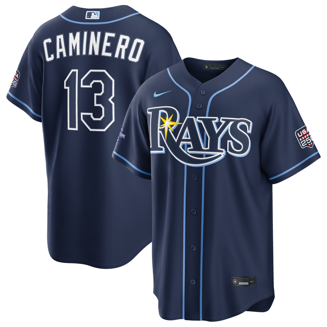 Men's 2026 All-Star Game Men's Tampa Bay Rays Junior Caminero Navy Replica MLB Baseball Jersey - view 1