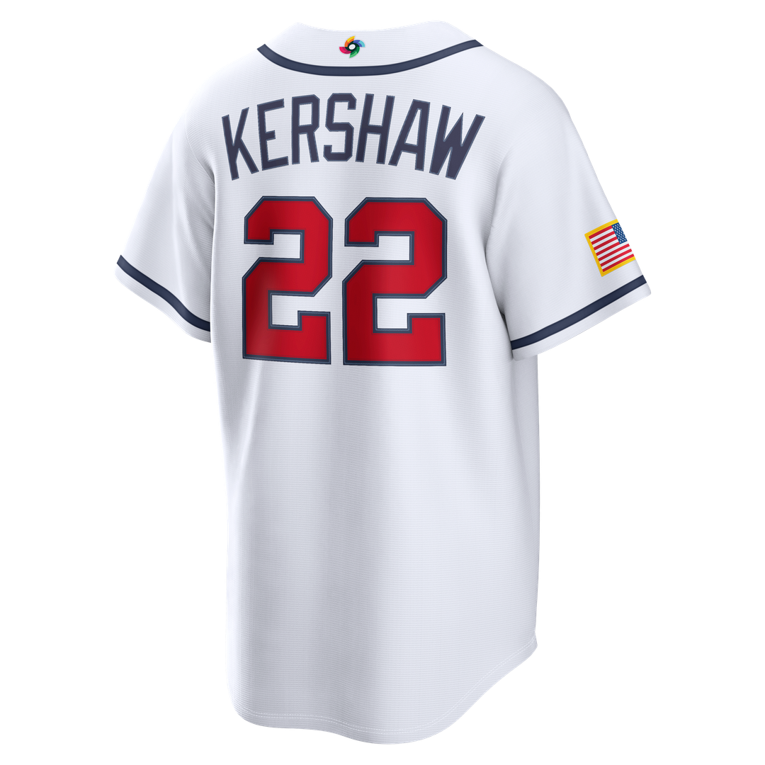 Men's USA Baseball Clayton Kershaw White 2026 World Baseball Classic Home Stadium MLB Baseball Jersey - view 3