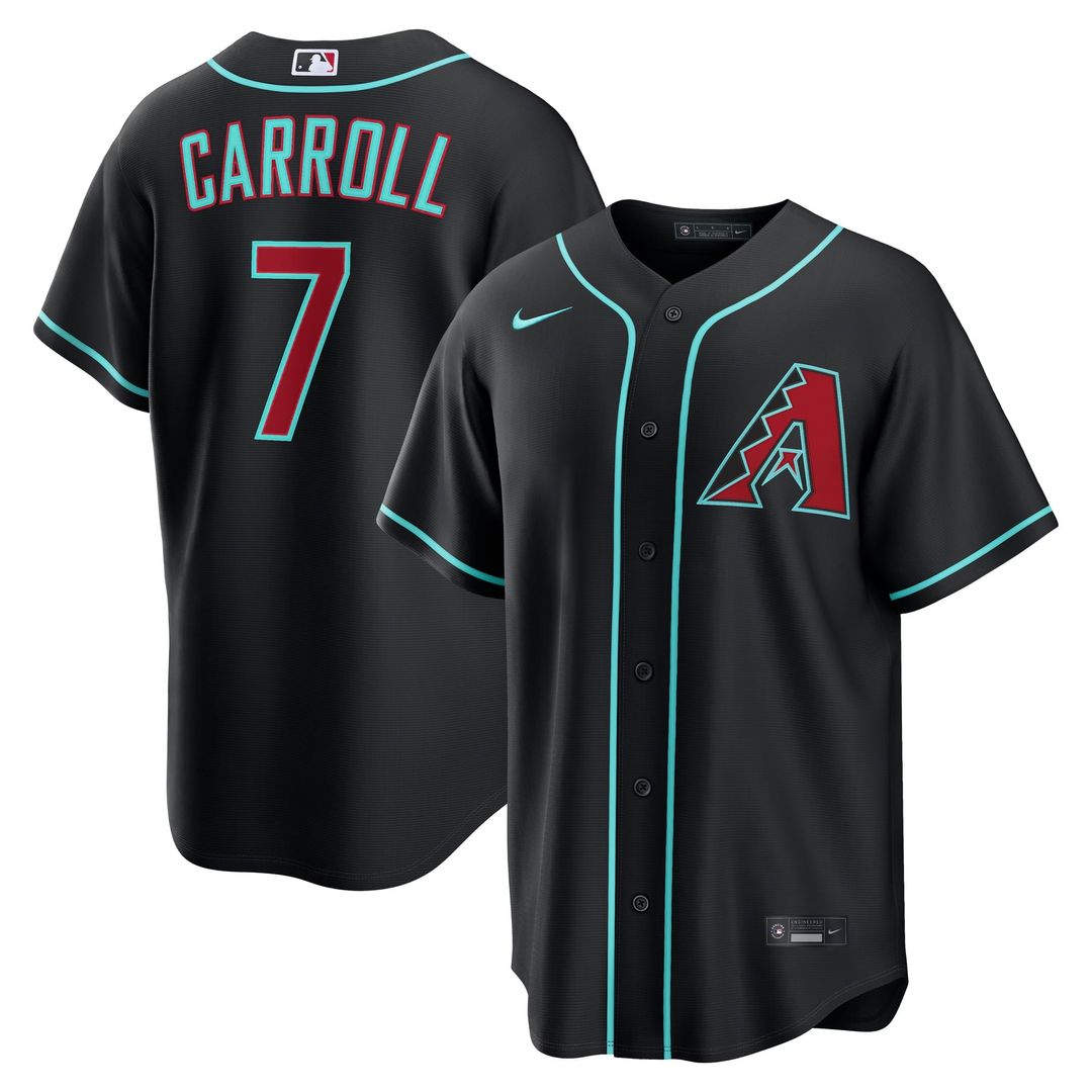 Men's Arizona Diamondbacks Corbin Carroll Crimson Alternate 2 Replica MLB Baseball Jersey - view 43