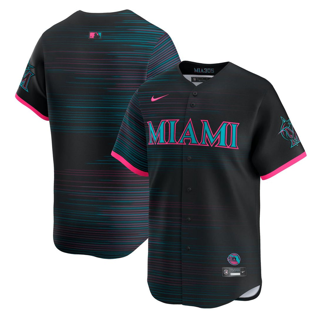 Men's Miami Marlins Black 2025 City Connect Limited MLB Baseball Jersey - view 1