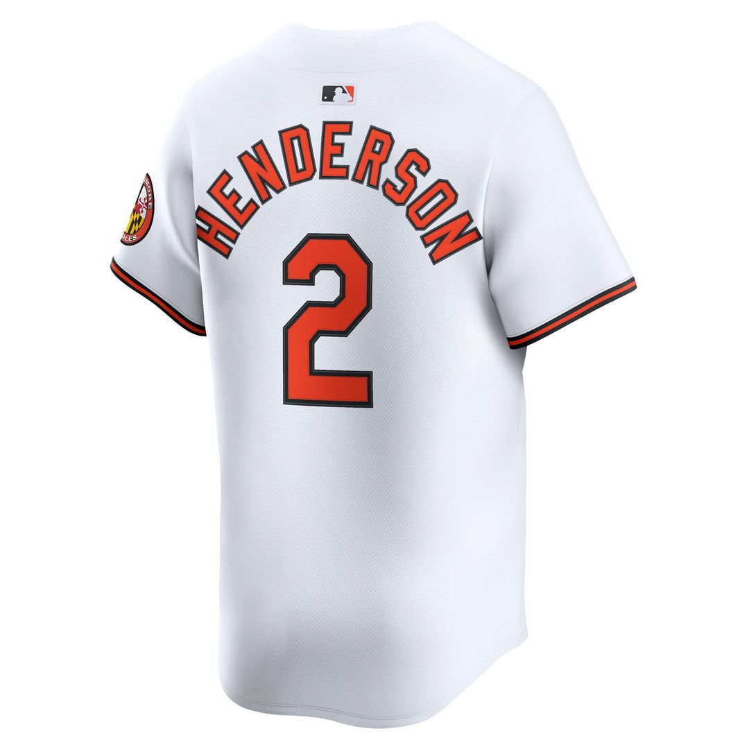 Men's Baltimore Orioles Gunnar Henderson White Home Limited MLB Baseball Jersey - view 3