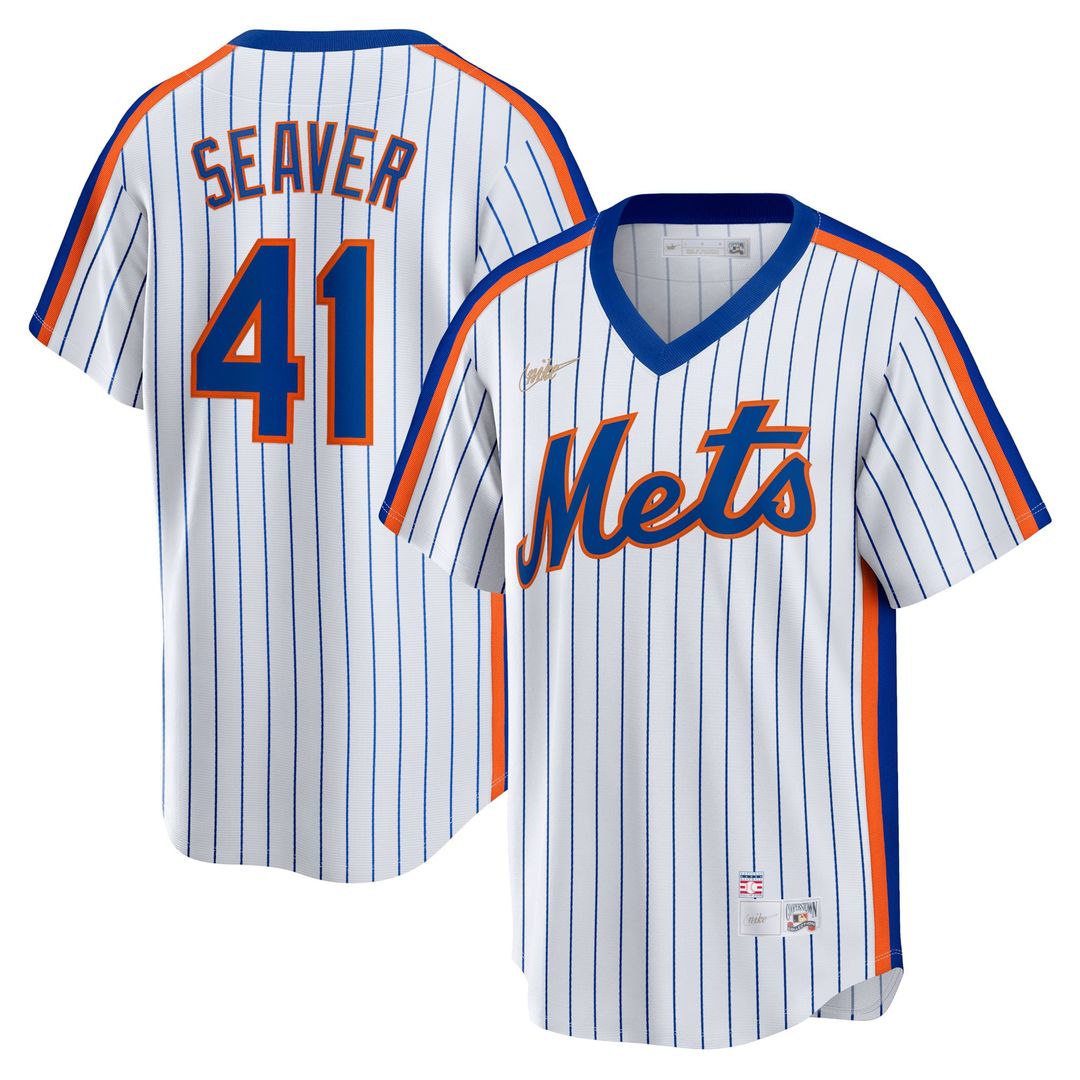 Men's New York Mets Tom Seaver White Home Cooperstown Collection MLB Baseball Jersey - view 1