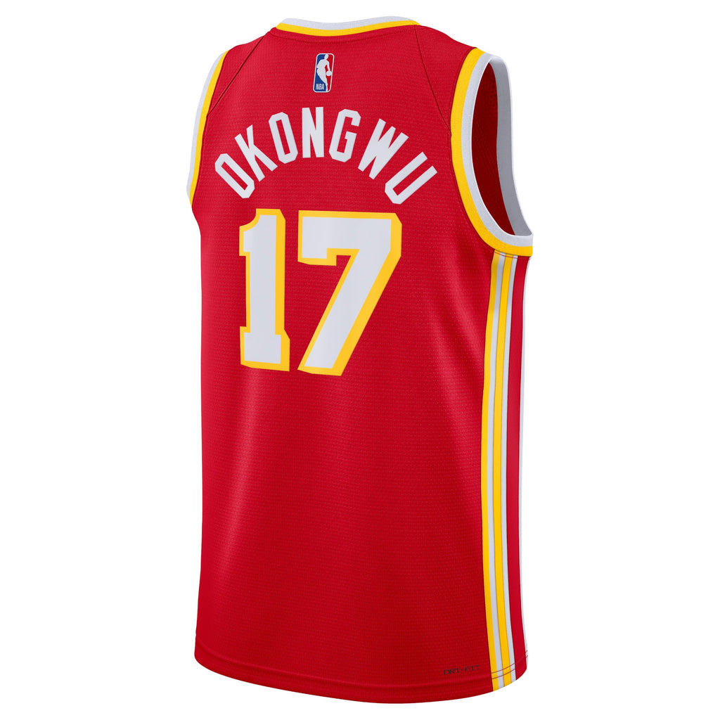 Unisex Onyeka Okongwu Atlanta Hawks Icon Edition Swingman NBA Basketball Jersey - Red - view 3