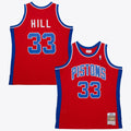 Men's Detroit Pistons Grant Hill 1994 Dark NBA Basketball Jersey - Red - view 1