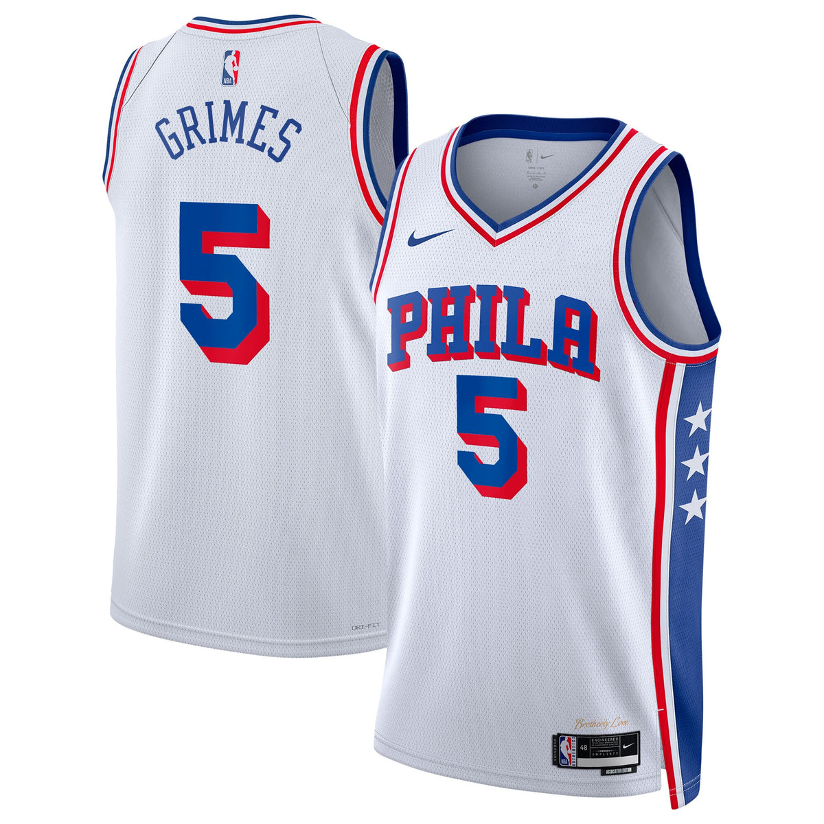 Unisex Quentin Grimes Philadelphia 76ers Association Edition Swingman NBA Basketball Jersey - White - view 1