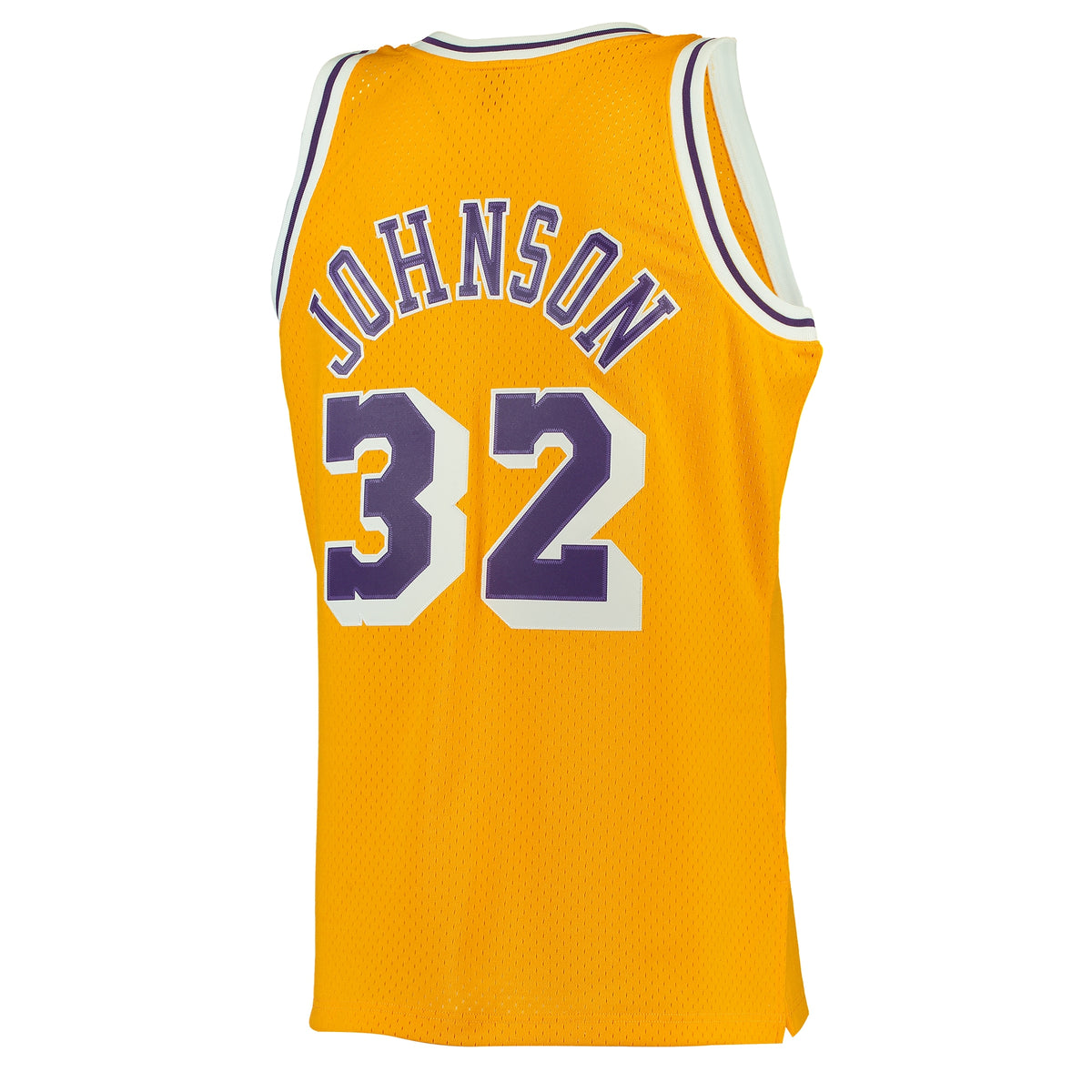 Men's Magic Johnson Gold Los Angeles Lakers 1984-85 Hardwood Classics Swingman NBA Basketball Jersey - view 4