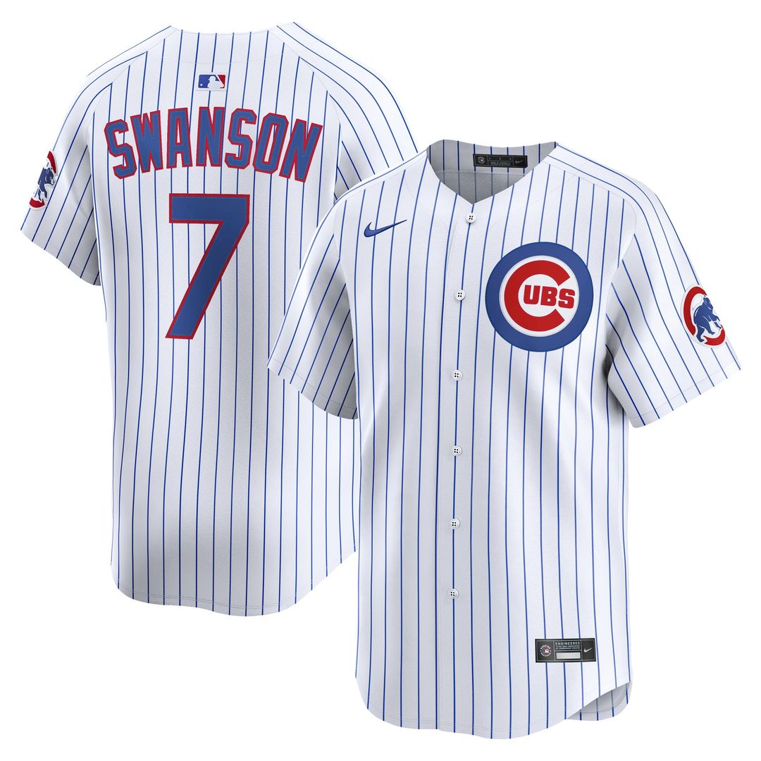 Men's Chicago Cubs Dansby Swanson White Home Limited MLB Baseball Jersey - view 1