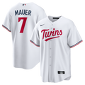 Men's Minnesota Twins Joe Mauer White Home Retired Player Replica MLB Baseball Jersey - view 1