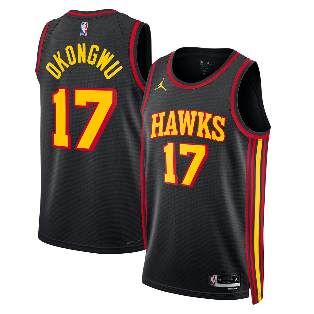 Unisex Onyeka Okongwu Atlanta Hawks Statement Edition Swingman NBA Basketball Jersey - Black - view 1