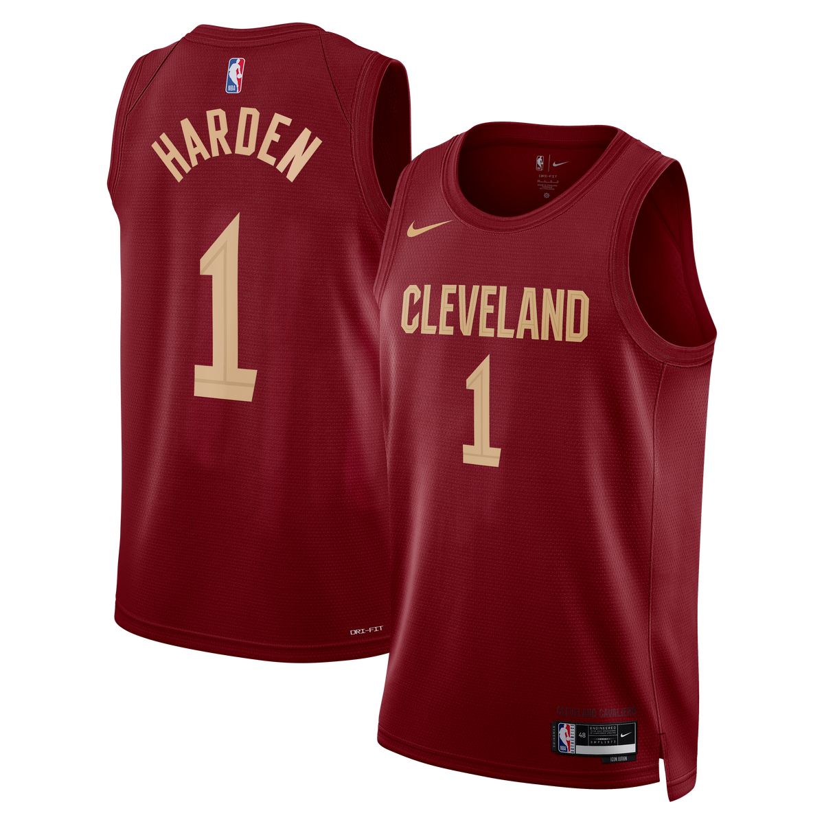 Unisex James Harden Cleveland Cavaliers Icon Edition Swingman NBA Basketball Jersey - Wine - view 2