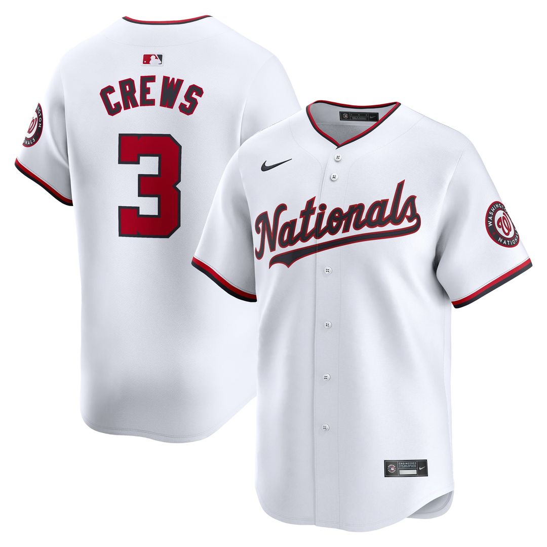 Men's Washington Nationals Dylan Crews White Home Limited MLB Baseball Jersey - view 1