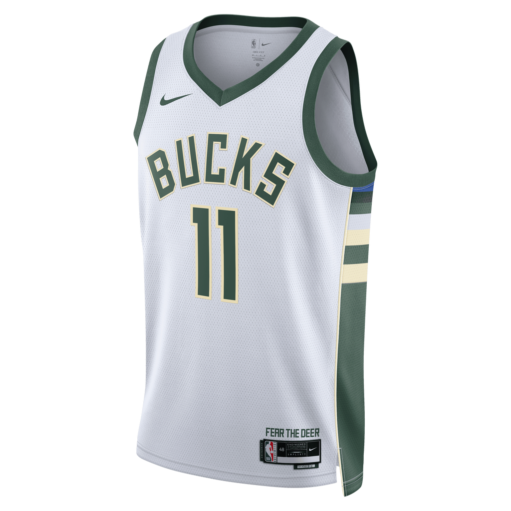 Unisex Tyler Herro Milwaukee Bucks Association Edition Swingman NBA Basketball Jersey - White - view 3