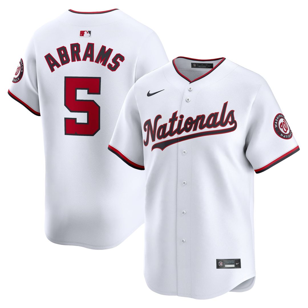 Men's Washington Nationals CJ Abrams White Home Limited MLB Baseball Jersey - view 1